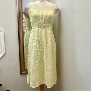 NWT vintage new old stock yellow chiffon dress with tie waist.